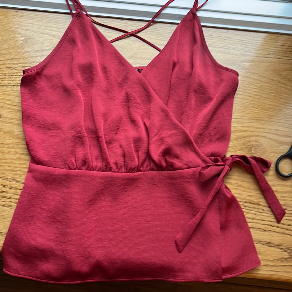 New Small Red Express Tie Tank Top